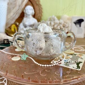 Vintage Etched Glass Sugar Bowl 🌸 Unique Home Decor / Gift / Kitchen / Table